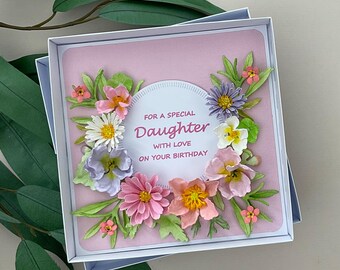 3D Floral Daughter Birthday Card, Boxed
