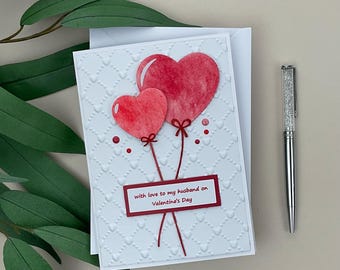 Handmade Heart Balloons Valentine's Card for Husband