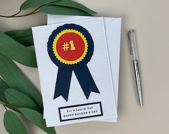 Handmade Father's Day Card, Rosette, No. 1 Dad