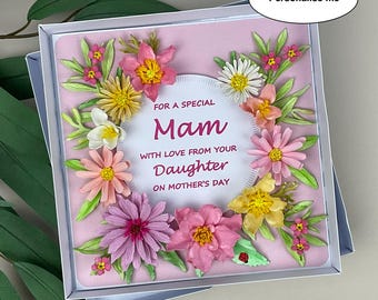 Personalised Handmade 3D Floral Mother's Day Card, Luxury, Flowers, Custom, Mum, Mam, Nana, Step-mum, Grandma