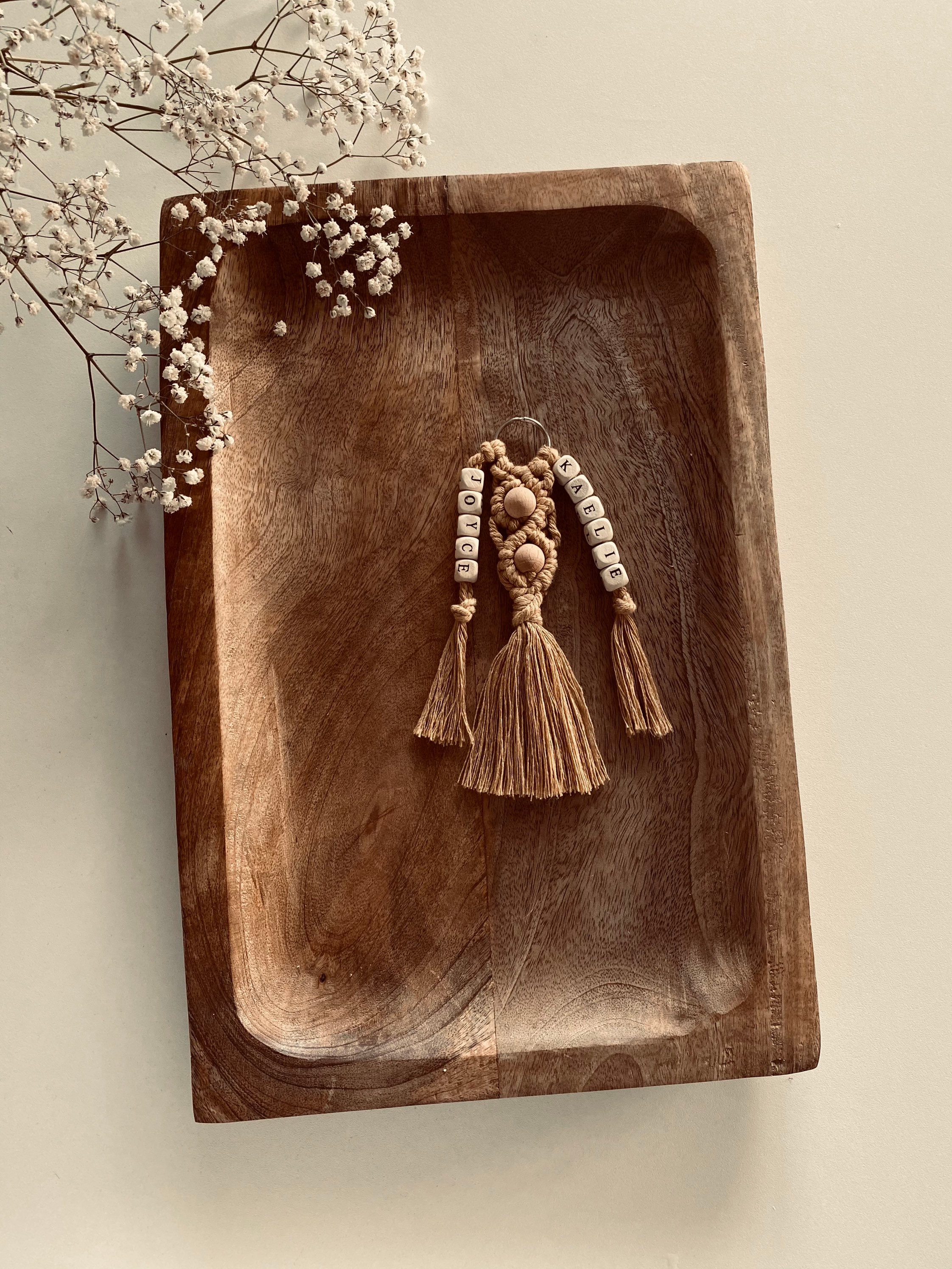 key door in macramé custom double name