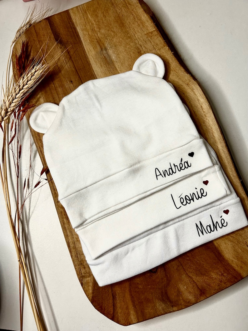 Personalized teddy bear or simple birth cap image 1