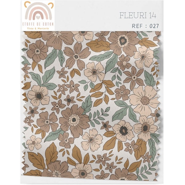 Tissu au mètre , motif fleuri , coton , double gaze, minky, jersey,jersey cotelé, softshell ref 002