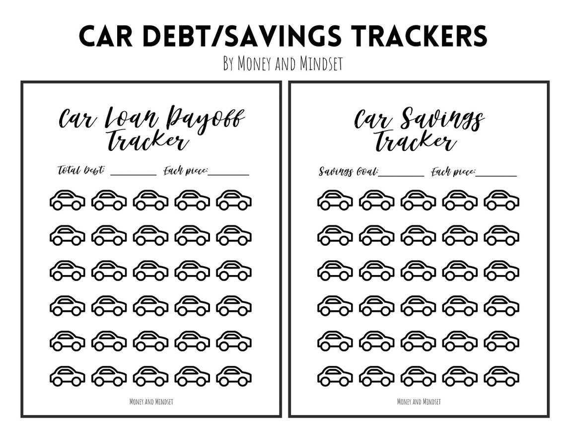 Car Debt Payoff & Car Savings Trackers Printable - Etsy