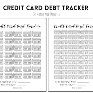 Seguimiento de pago de deudas de tarjetas de crédito imprimible