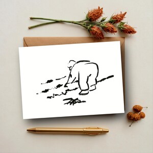 Semez et faites pousser ! Carte de voeux A6 (pliée), sur papier respectueux de l'environnement, dessin au trait fait main, pour les amateurs de fruits, de légumes et de jardinage