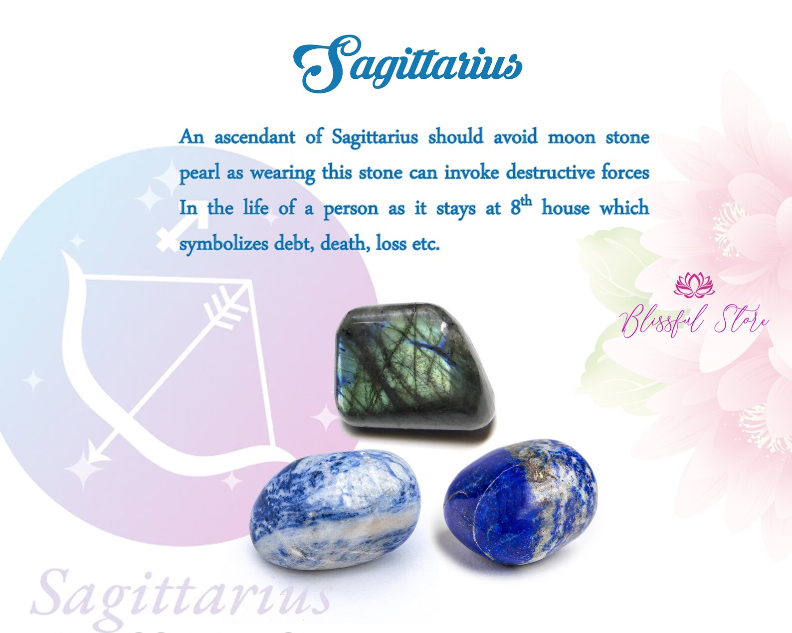 Sagittarius Zodiac Crystal Set Reiki Tumbled Stone for Etsy