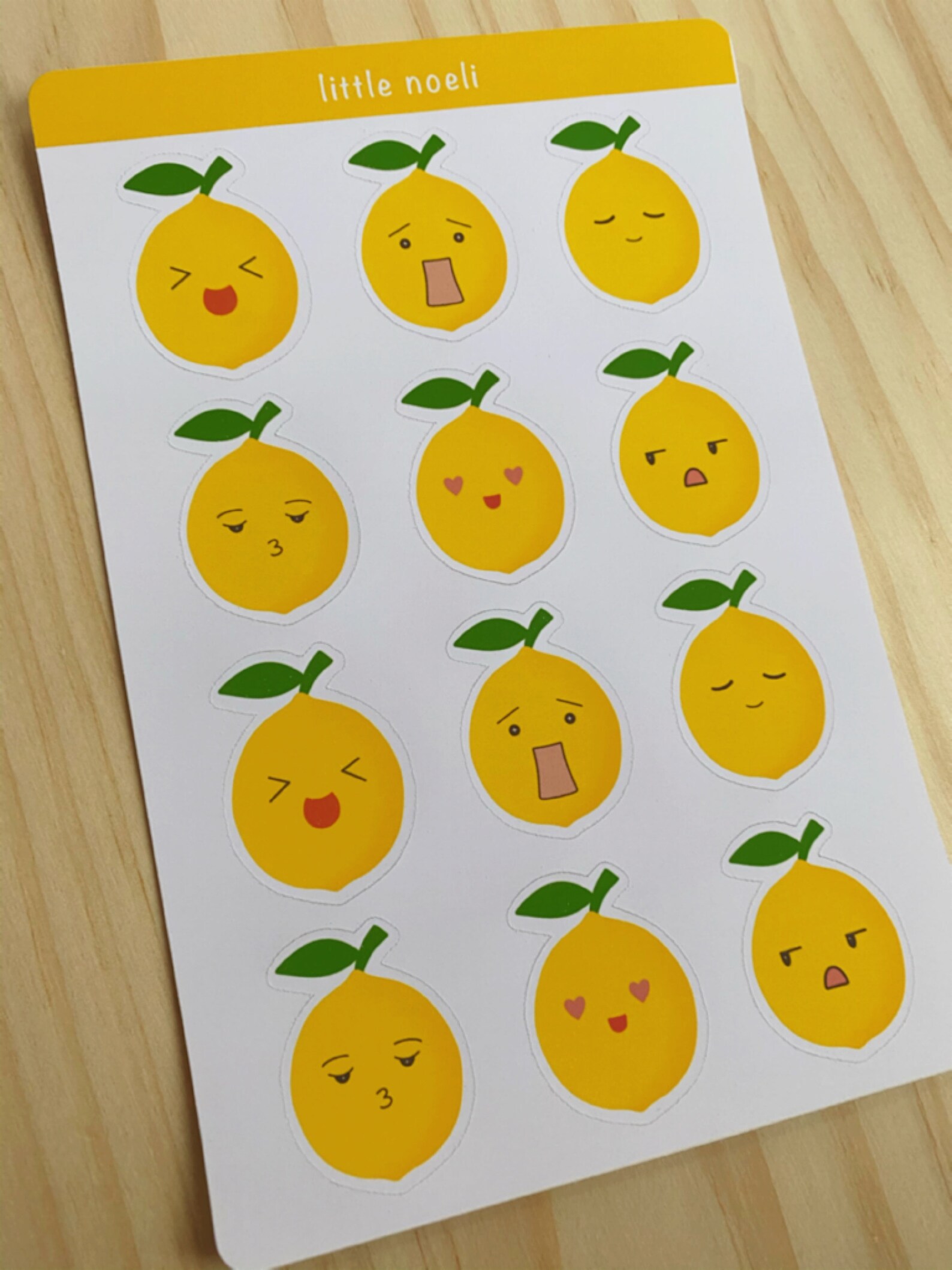 Cute adorable Lemon Sticker Sheet Weatherproof Matte Sticker | Etsy
