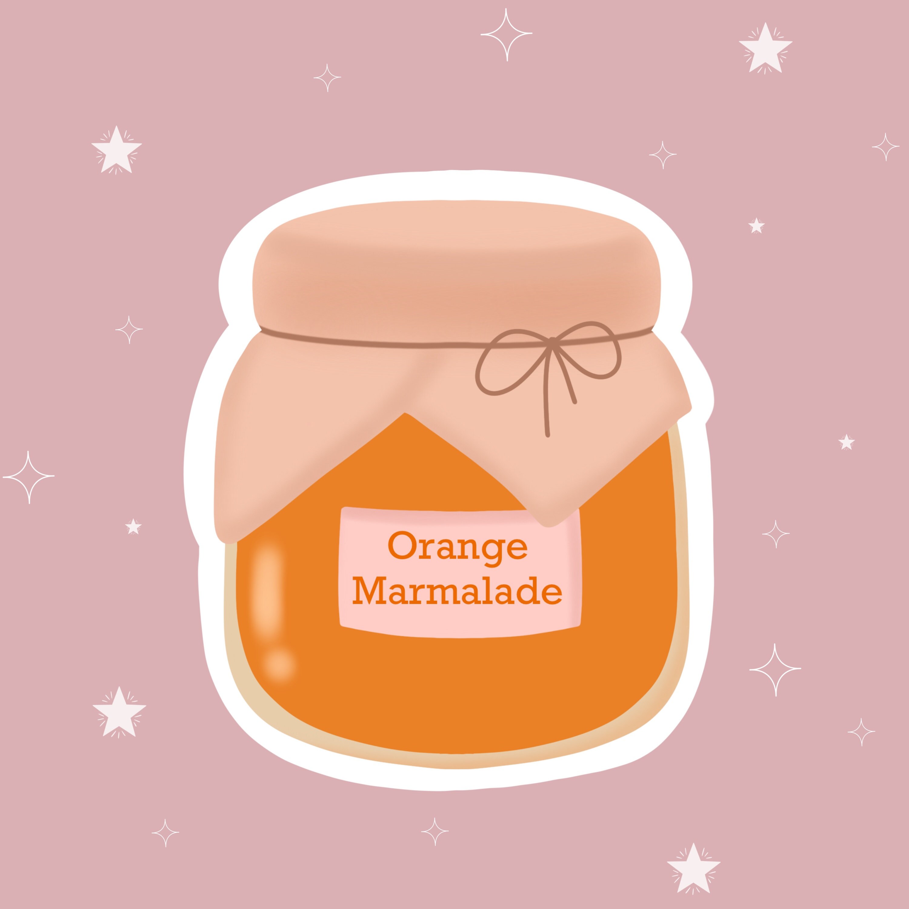Orange marmalade in a jar sticker vinyl sticker Etsy