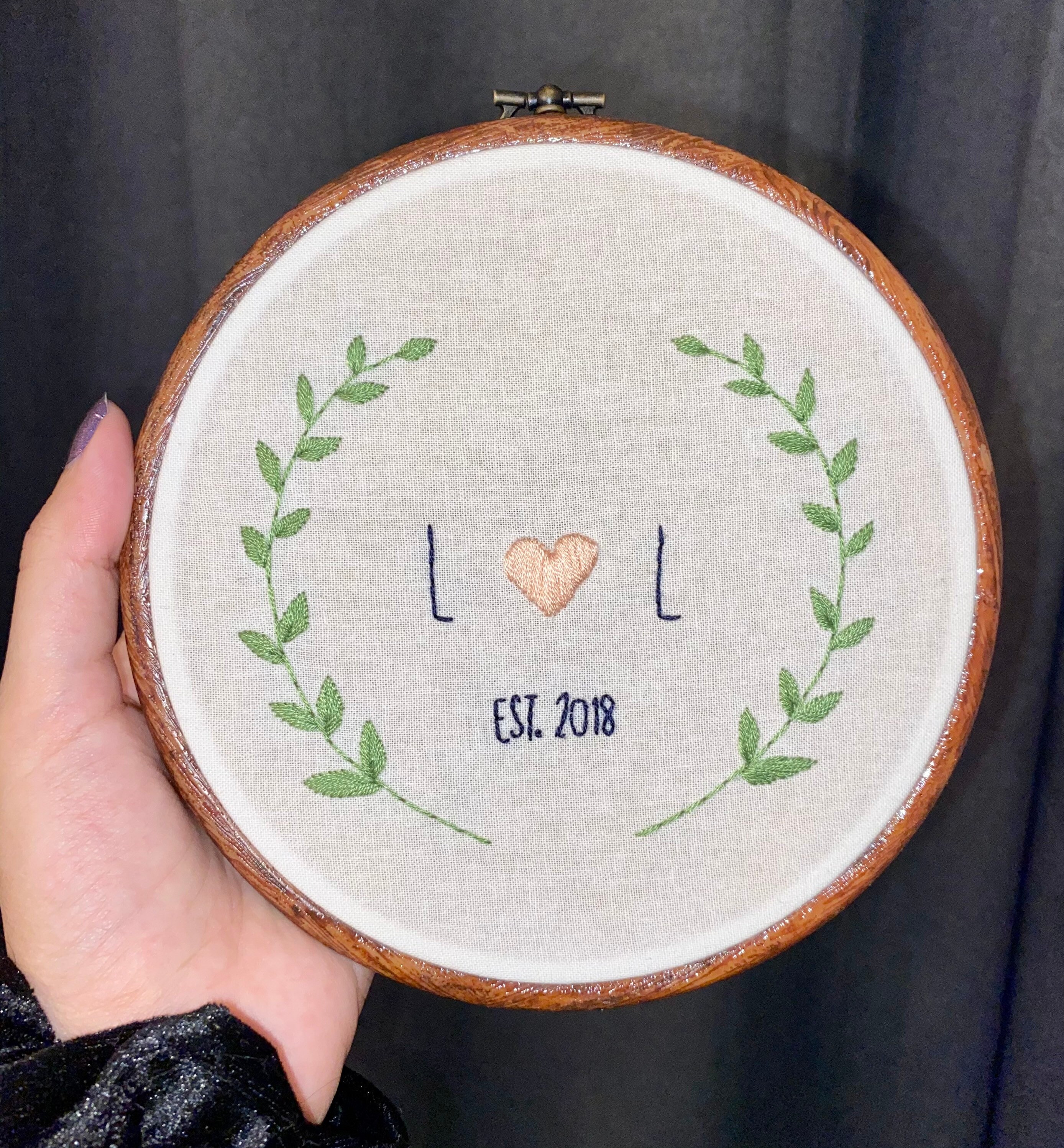 Customized couple hand embroidered hoop wall art Etsy
