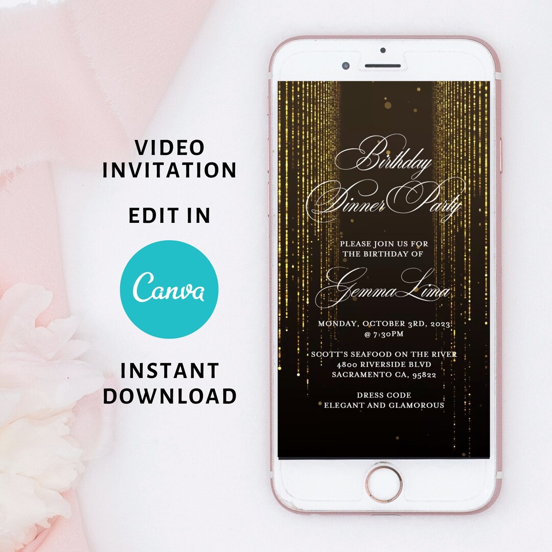 Electronic Birthday Invitation Template, Digital Birthday Invite, Any ...