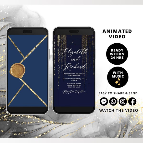 Custom E Invite Wedding Invitation Etsy