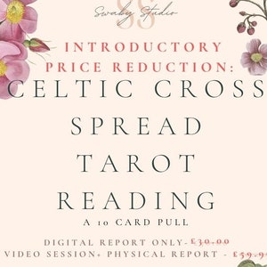 Tarotlezing - Keltisch kruis trekken Tarot-10 kaarten Tarot lezen - kaartbeoefenaar voltooide lezing - gedetailleerde tarotlezing - blinde tarottrekking