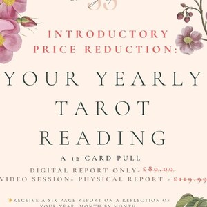 Tarot Legung - Jährlicher Pull - Tarot Karten Praktizierender Abgeschlossene Legung - Detaillierte Tarot Legung - Blind Tarot Pull - 12 Monate Tarot Legung