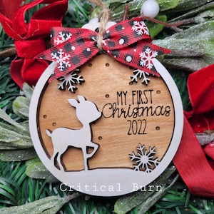 Baby erstes Weihnachten Hirsch Ornament Laser DATEI SVG * 2024 aktualisiert*