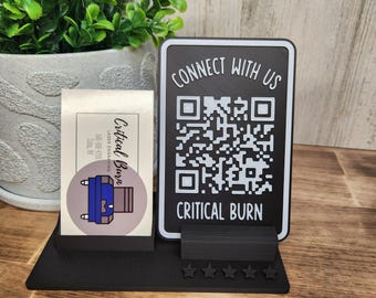 QR Code Stand Social Media Scan To Pay Small Business Sign