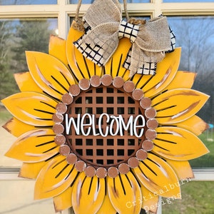 Sunflower Door Hanger File SVG