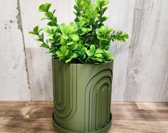 Indoor Rainbow Boho Planter Pot 3D Printed Planter With Drip Tray