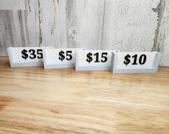 3D Printed Price Tag Sign, Vendor Display