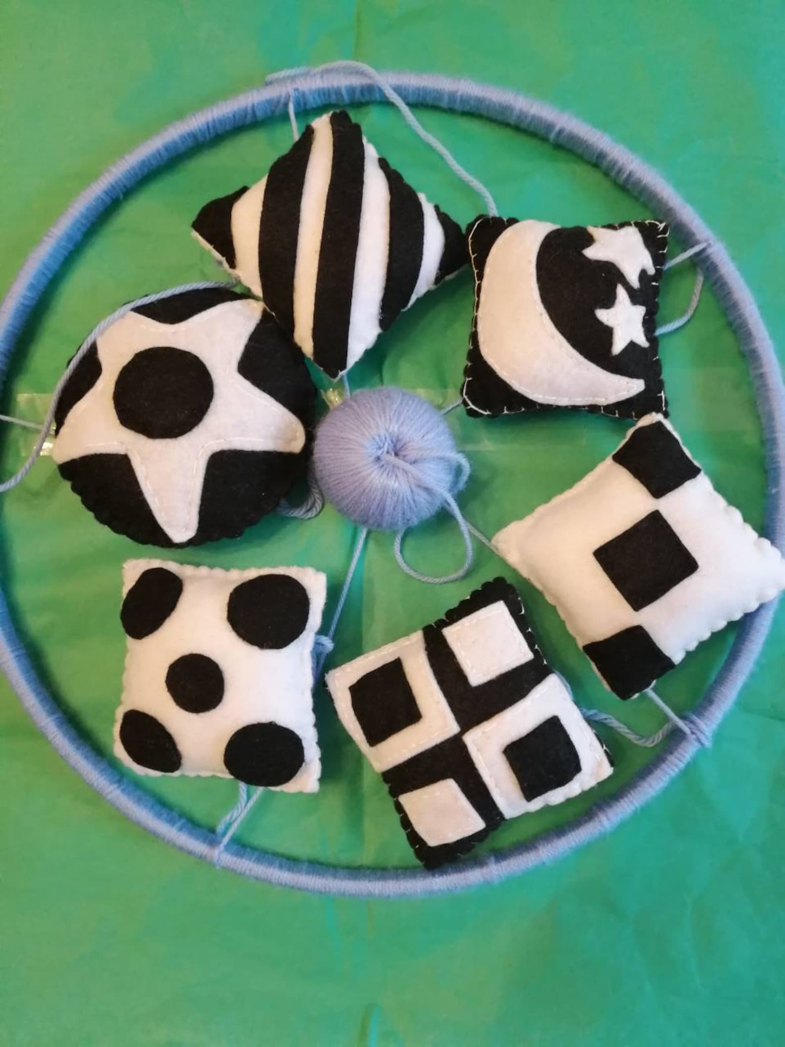 Black and white baby cot/crib Mobile with monochrome high Etsy