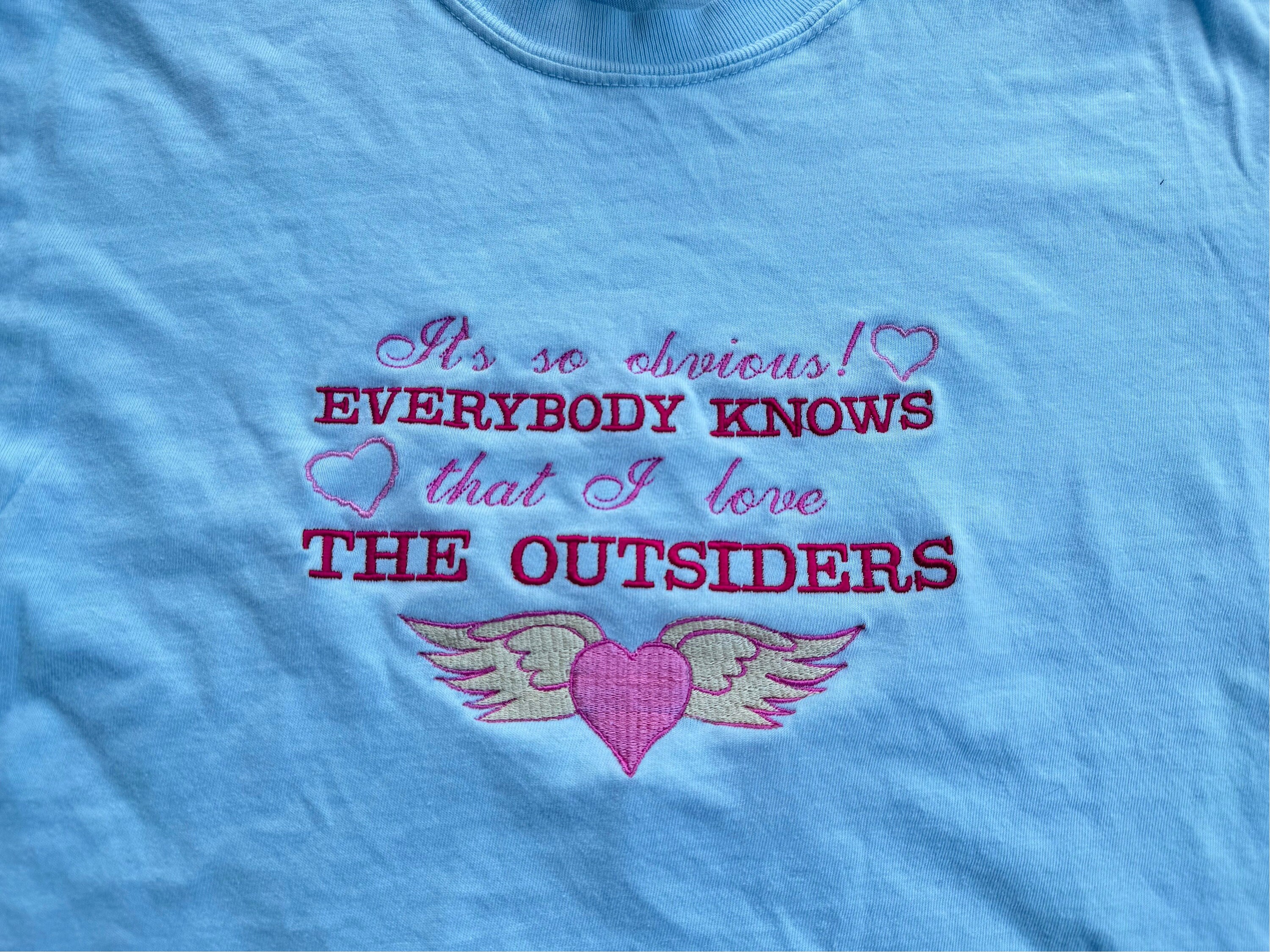 It's so Obvious! Outsiders Musical Embroidery Baby Tee T-shirt - Etsy