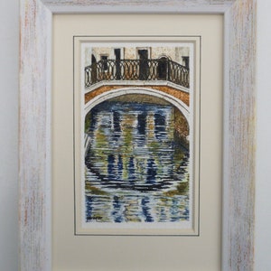 Venetian Backwater. Original Miniature Mixed Media Painting