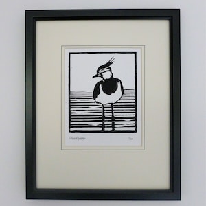 Lapwing. Hand Printed Limited Edition Linocut Design