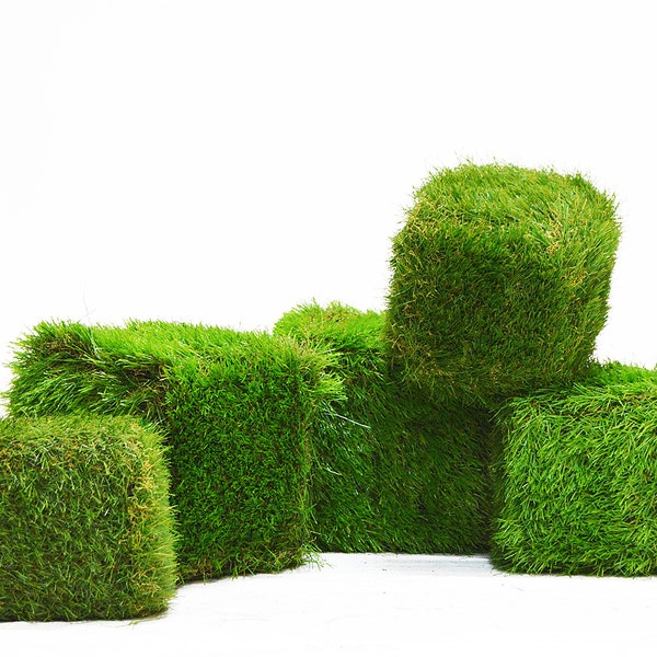Children's Artificial Grass Cubes - set of 5
