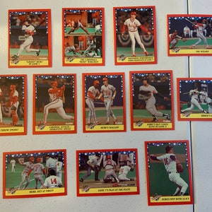 Conjunto de cartas comemorativas da World Series de 1988.