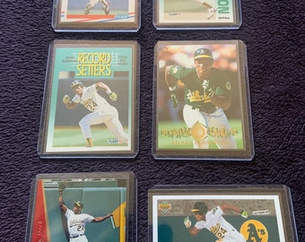 Rickey Henderson set of 6 baseball cards