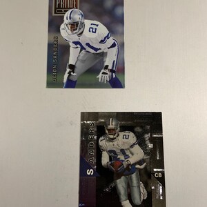 Deion Sanders Set van 2 Cowboys kaarten.
