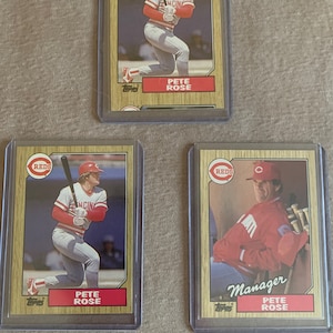 希少なピート・ローズ 1987 Topps エラーカードセット