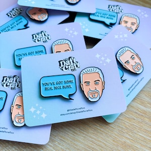Paul Hollywood &quot;You&#39;ve Got Some Real Nice Buns&quot; Pin | Great British Bake Off Pin | GBBO Pin | Paul Hollywood | Star Baker | Bake Off Pin Set