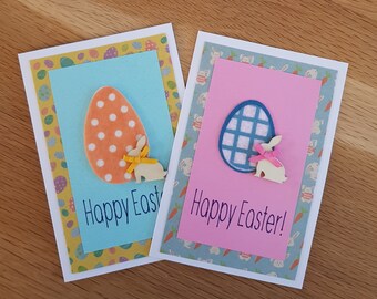 Easter greeting cards - handmade. Happy Easter message.