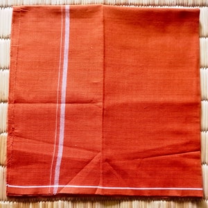 Rich Saffron Khavi Rust Orange Khadi Cotton Indian Bath Beach Travel Towel Gamcha Wrap