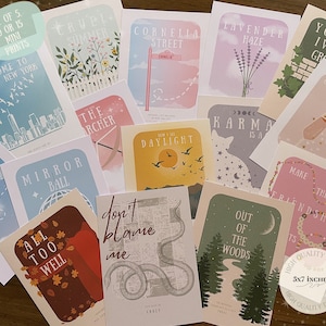 15/10/5er Set | Taylor Inspiriert Mini Prints, Postkarten, Galeriewand, Multi-Set Prints, Lyrik Poster, Wandkunst, Wanddrucke, Bundle | 5x7