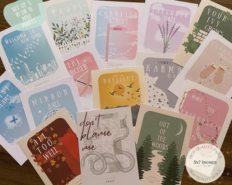 Set of 15/10/5 | Taylor Inspired Mini Prints, Postcards, Gallery Wall, Multi-Set Prints, Lyric Poster, Wall Art, Wall Prints, Bundle | 5x7