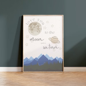 Seven | Taylor Inspired, Moon and Saturn, Mountains, Folklore, Lyric Poster, Album, Green, Wall Art, Wall Print | A2/A3/A4/A5/8x10/5x7