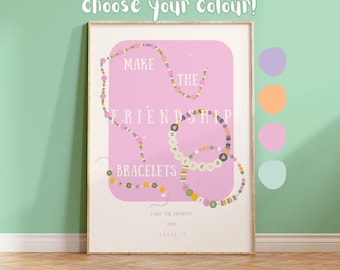 Make The Friendship Bracelets | Taylor Inspired Lyrics, Wall Poster, Midnights, Eras, Album, Wall Print | A2/A3/A4/A5/8x10/5x7/Download