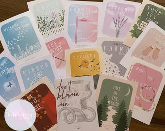 Set of 15/10/5 | Taylor Inspired Mini Prints, Postcards, Gallery Wall, Multi-Set Prints, Lyric Poster, Art, Gift, Bundle | 5x7