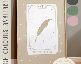 Tortured Poet | Taylor Inspired Tarot Card, Song Print, , Minimalist Album Poster, Lyric, Wall Art, Wall Print | A4/A5/8x10/5x7/