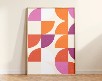 Lesbian Geometric Print, Wall Art, Sapphic, Colourful, LGBT, Gallery Wall, Wall Print, Lesbian Print, Poster, Subtle | 5x7/8x10/A3/A4/A5
