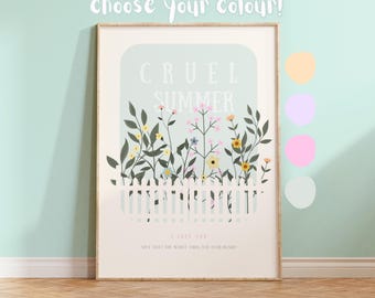 Cruel Summer | Taylor Inspired Lyrics, Lyric Print, Eras, Album, Poster, Lyrics, Wall Art, Wall Print | A2/A3/A4/A5/8x10/5x7/Download