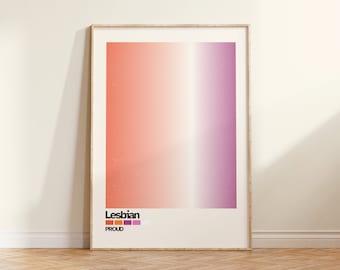 Lesbian Gradient Print, Wall Art, Sapphic, Colourful, LGBT, Gallery Wall, Wall Print, Lesbian Print, Poster, Subtle | 5x7/8x10/A3/A4/A5