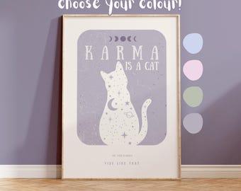Karma | Taylor Inspired Lyrics, Album, Poster, Lyrics, Purple, Karma Cat, Wall Art, Wall Print | A2/A3/A4/A5/8x10/5x7/PDF