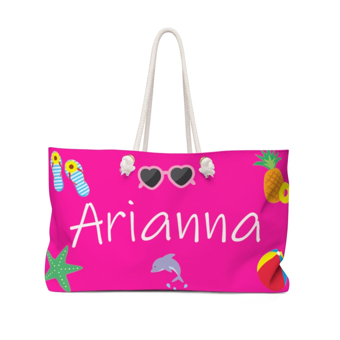 Personalized Name Girls Beach Bag Summer Bag Etsy