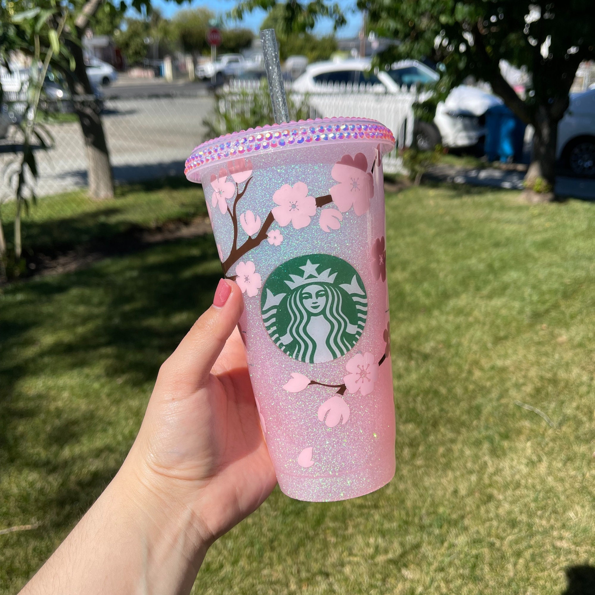 Cherry Blossom Custom Cup/ Starbucks custom cup/ Starbucks Etsy