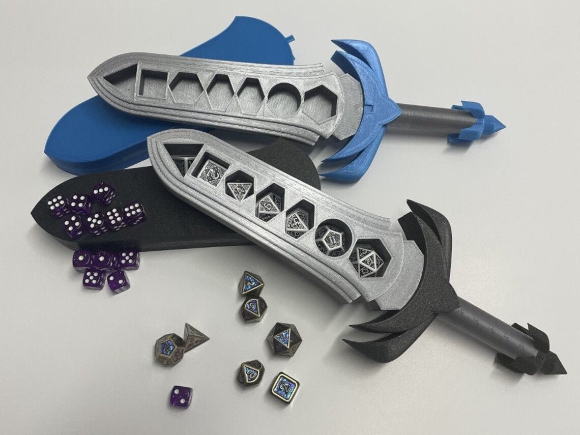 Sword Style Dice Holder 5 partie Kit DnD Dice set holder Etsy