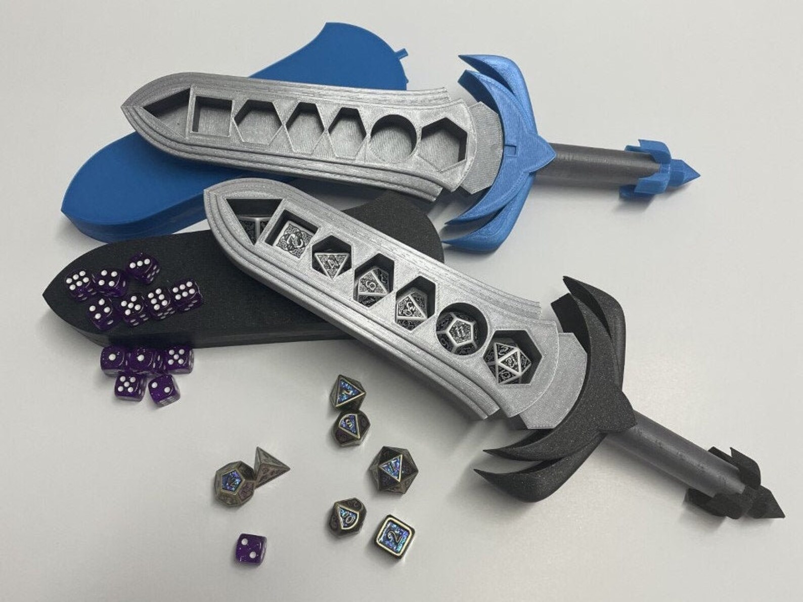 Sword Style Dice Holder 5 Part Kit Dnd Dice Set Holder Etsy