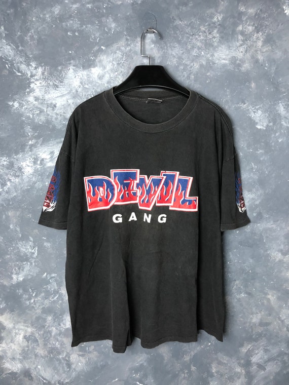 90s Devil Gang Tshirt/Vtg 90s Skate Devil Gang Ame